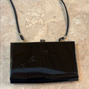 Black Patent Leather Women's Crossbody Evening Bag
